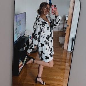Nasty Gal Sequin Cow Print Shirt Dress